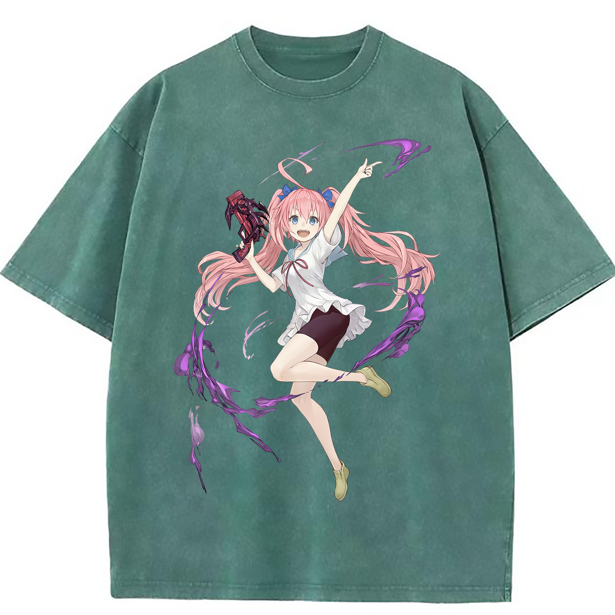 （画像用） 転スラ Regarding Reincarnated to Slime 綿100% ヴィンテージ風 半袖Tシャツ（フロントプリント）